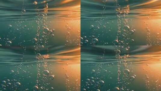 水中气泡光影特写高清在线视频素材下载