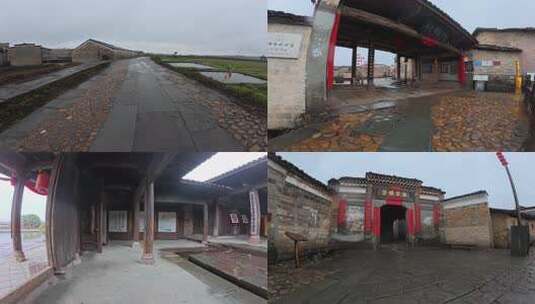 雨中竹桥古村（横屏+竖屏拍摄）高清在线视频素材下载