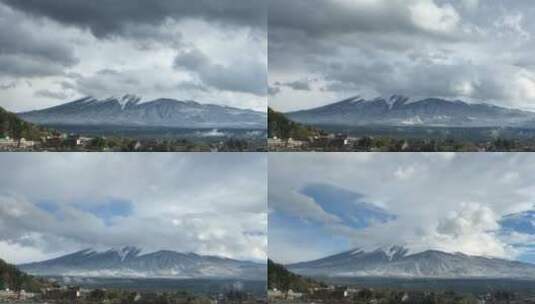 富士山风光风景云层延时摄影蓝天高清在线视频素材下载