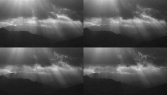 太阳的光芒越过了山脉高清在线视频素材下载