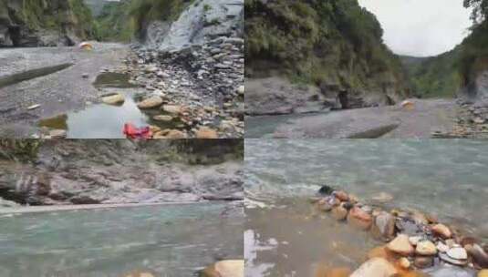 山间流动的岩石河高清在线视频素材下载