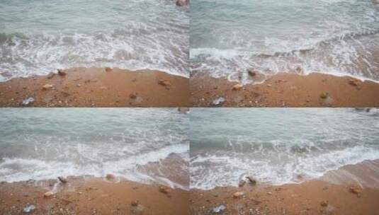 波涛汹涌海浪浪花大海沙滩高清在线视频素材下载