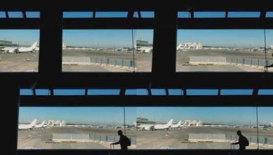 飞机场内走廊里的旅客高清在线视频素材下载