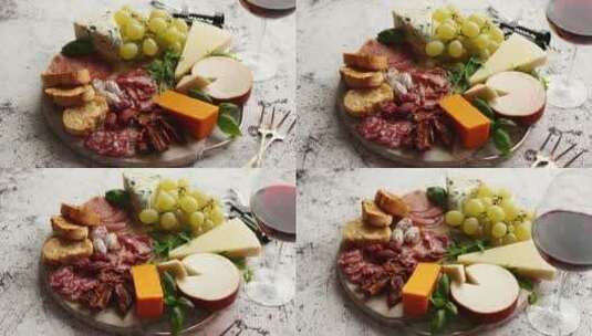 各种西班牙小吃或意大利开胃菜高清在线视频素材下载