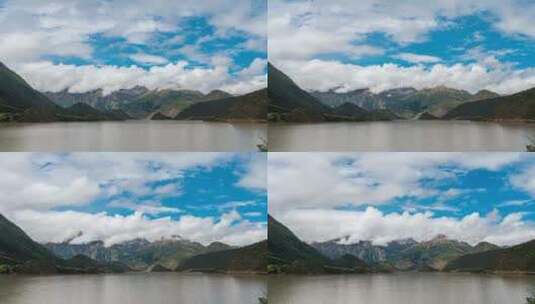 西藏然乌湖雪山风光延时高清在线视频素材下载