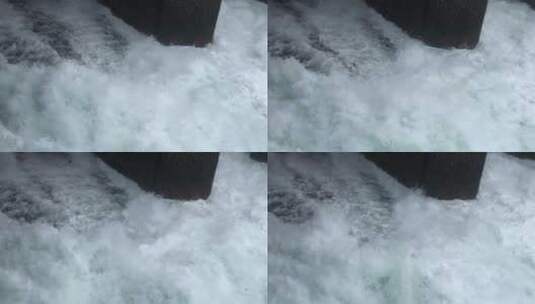 海水从水闸中流出的瞬间高清在线视频素材下载