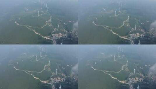 航拍福建江口风电风景4K实拍视频高清在线视频素材下载