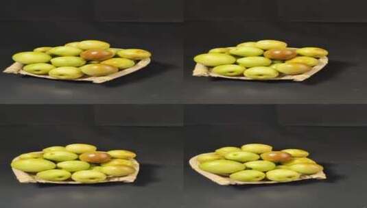 新鲜水果冬枣4k视频旋转展示高清在线视频素材下载