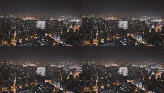 上海浦西夜景延时航拍高清在线视频素材下载
