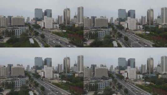 航拍河南郑州城市风光建筑高清在线视频素材下载