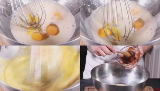 【镜头合集】打蛋器发鸡蛋制作甜点  (1)高清在线视频素材下载