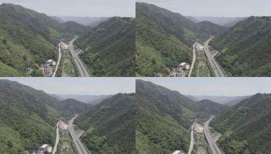 高速公路 山区 二广高速 阳明山 推进D-LOG高清在线视频素材下载