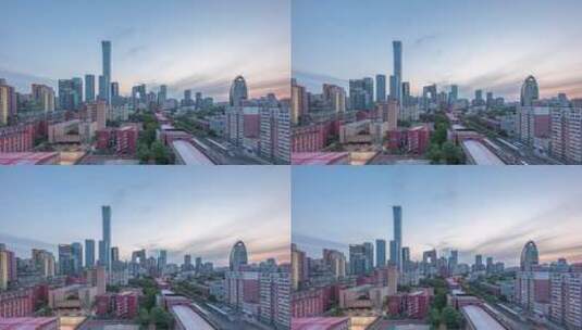 北京城市建筑风光4K日转夜延时视频高清在线视频素材下载