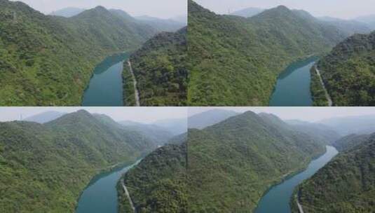 航拍郴州东江湖高椅岭景区高清在线视频素材下载