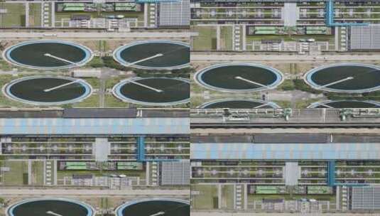 城市航拍污水处理工厂竖屏高清在线视频素材下载