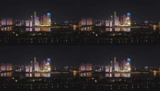 城市航拍湖南长沙五一商圈夜景高清在线视频素材下载