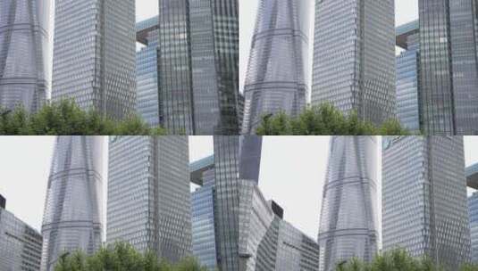 仰拍上海中心大厦高清在线视频素材下载