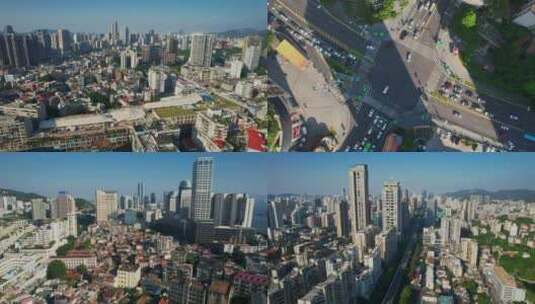航拍厦门城市建筑风光合集高清在线视频素材下载