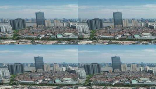 武汉长江航运中心CBD竖屏航拍高清在线视频素材下载