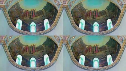 橄榄山天主经堂内部装饰高清在线视频素材下载