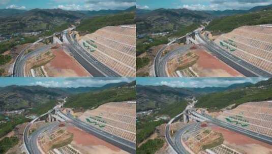高速公路建设视频云南交投宁永高速建设工地高清在线视频素材下载