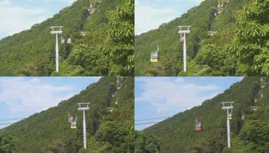 景区缆车索道观光缆车特写山上风景旅游景点高清在线视频素材下载