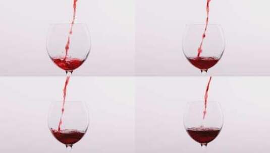 红酒从瓶子倒入高脚杯红 红酒酒杯特写高清在线视频素材下载