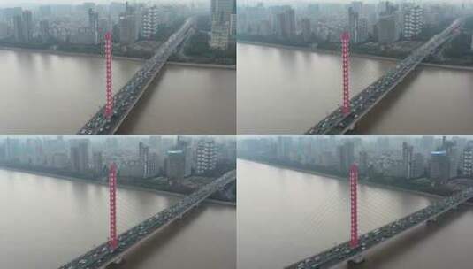 浙江杭州钱江三桥航拍高清在线视频素材下载
