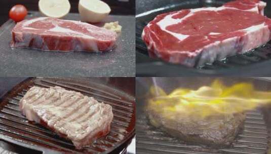 美食香煎牛排的制作过程鲜美多汁高清在线视频素材下载