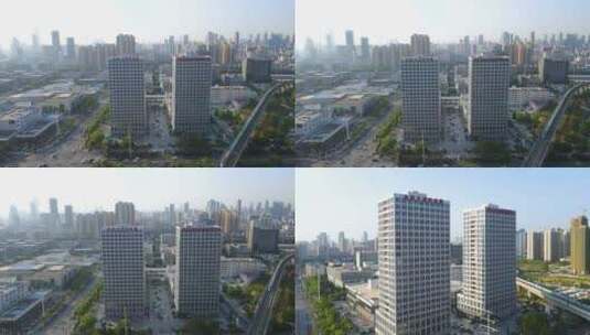 武汉出版社集团大楼4K航拍高清在线视频素材下载