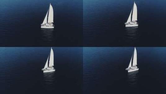 帆船在海洋航行高清在线视频素材下载