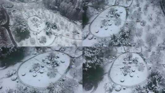 【航拍】东湖梅园雪景04高清在线视频素材下载