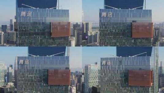 深圳腾讯滨海大厦特写右环绕高清在线视频素材下载