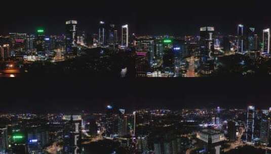 福建福州中央商务区航拍4K夜景高清在线视频素材下载