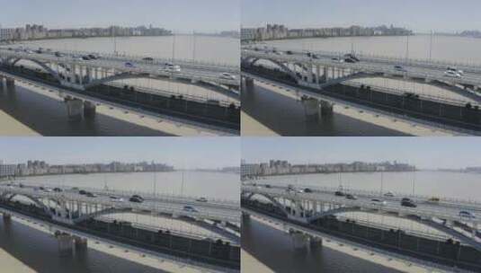 杭州复兴大桥车流交通大桥高清在线视频素材下载