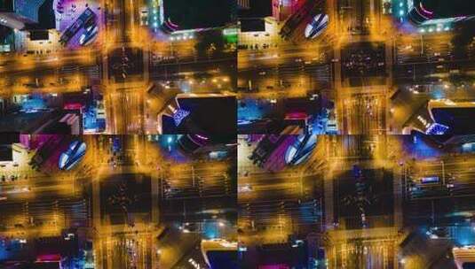 城市十字交叉路口高架桥车流俯拍延时高清在线视频素材下载