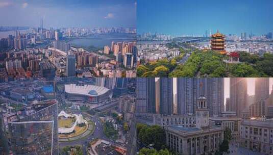 武汉城市地标航拍视频4k高清在线视频素材下载