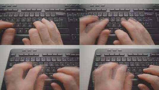 男人在键盘上打字高清在线视频素材下载