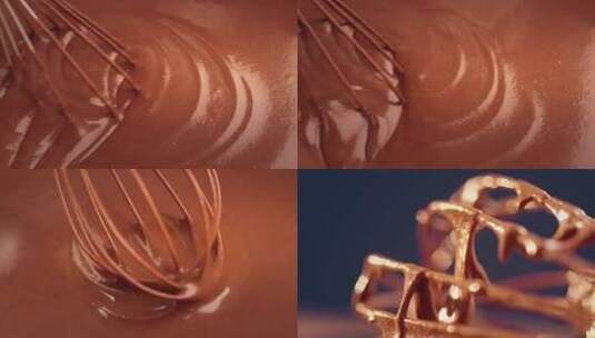 搅拌巧克力酱高清在线视频素材下载