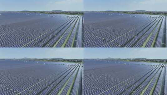 水上光伏太阳能发电站渔光电概念高清在线视频素材下载