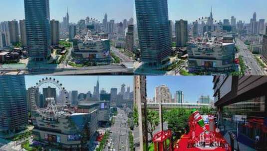 上海 花桥航拍城市高清在线视频素材下载