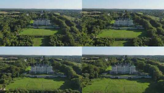 空中拍摄村庄皮霍列茨克城堡。乌克兰03高清在线视频素材下载