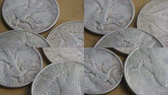 美国古董硬币的旋转库存镜头-MONEY 0078高清在线视频素材下载