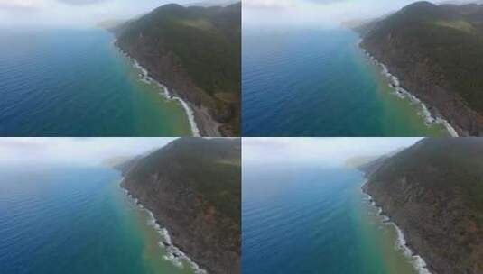 航拍悬崖海岸高清在线视频素材下载