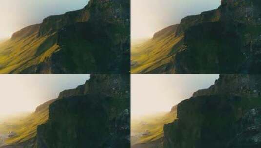 航拍悬崖山壁自然风光高清在线视频素材下载