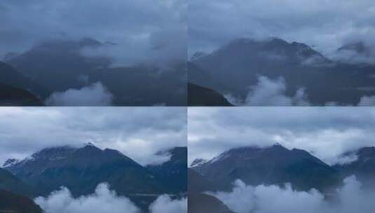 西藏雪山云雾延时高清在线视频素材下载
