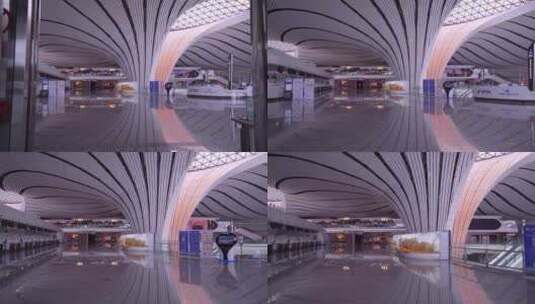 北京大兴机场航站楼 值机柜台高清在线视频素材下载