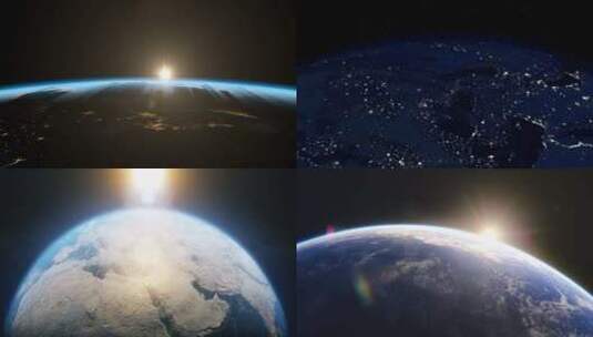 【合集】太空中看地球日出高清在线视频素材下载