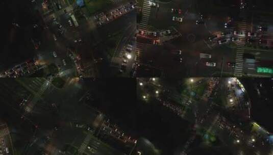 城市公路夜景航拍城市繁华高清在线视频素材下载