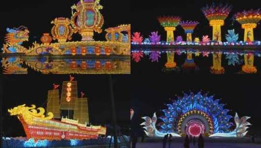 春节年宵节灯会花灯展高清在线视频素材下载
